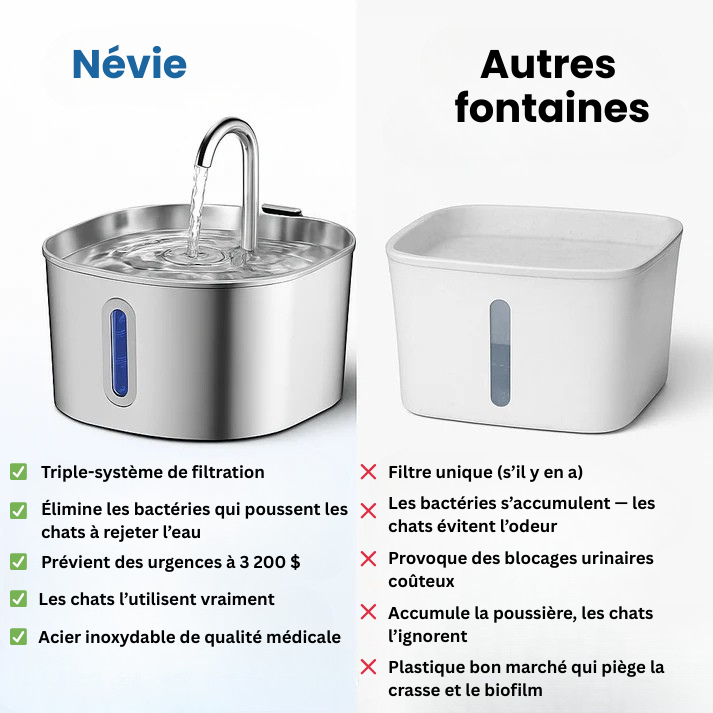 Protégez votre chat de la déshydratation et des urgences urinaires avec Névie.